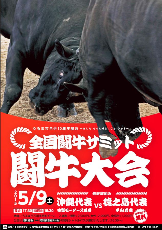 うるま市合併10周年記念事業 全国闘牛サミット闘牛大会のフライヤー1