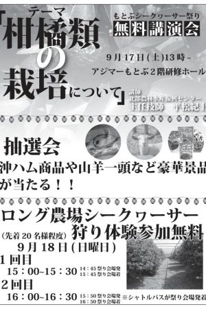 第1回もとぶシークヮーサー祭のフライヤー2